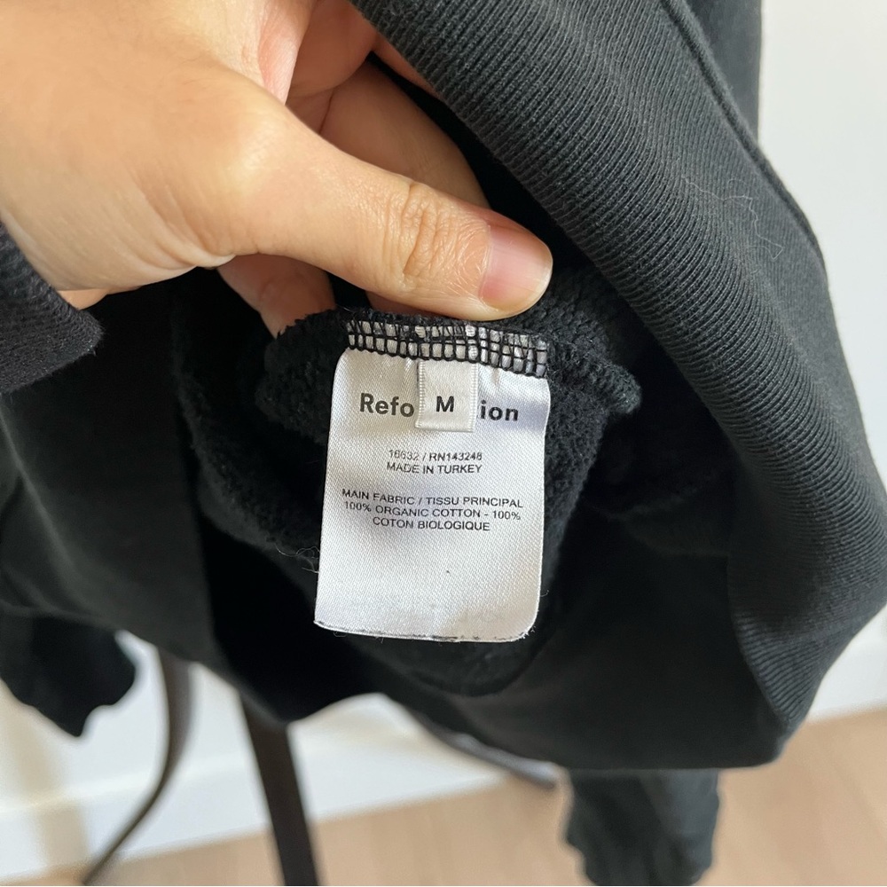 Reformation 1/4 zip black cropped sweater - Picture 3 of 5